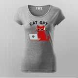 Cat GPT Women's T-Shirt – Purrfectly Programmed Humor