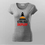 Ctrl Alt Deploy T-Shirt for Women – DevOps Rocket Launch