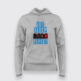 Eat Sleep Build Repeat Hoodie For Women