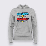 Logged In Zoned Out T-Shirt for Women – Funny Work-From-Home Mode