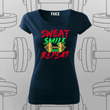 Sweat, Smile & Repeat Gym T-shirt For Women