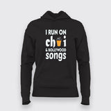 i run on chai grey hoodie for women 