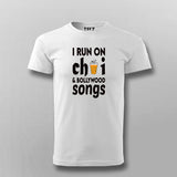 I Run on Chai & Bollywood Songs T-Shirt for Men - Vibrant Style