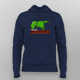 Funny Dino Pushups Hoodie For Women