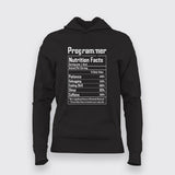 programmer Nutritional Values Funny Nutrition Facts Hoodies For Women