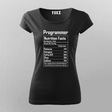 programmer Nutritional Values Funny Nutrition Facts T-Shirt For Women