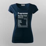 programmer Nutritional Values Funny Nutrition Facts T-Shirt For Women