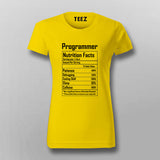 programmer Nutritional Values Funny Nutrition Facts T-Shirt For Women