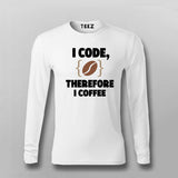 I Code Therefore I Coffee Men’s T-Shirt – Funny Coder Tee