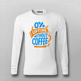 0% Uptime Without Coffee T-Shirt for Men – Funny Dev Fuel