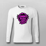Commit Push Cry T-Shirt for Men – Developer Cycle Humor