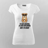 Cool Attitude Dog T-shirt For Women