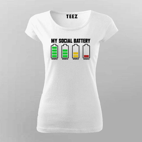 Social Battery T-Shirt for Women – Drained Around People