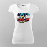 Logged In Zoned Out T-Shirt for Women – Funny Work-From-Home Mode