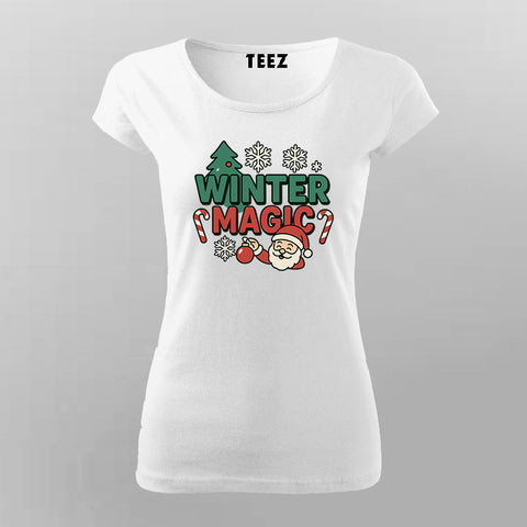 Winter Magic Christmas T-shirt For Women