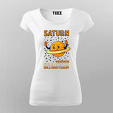 Saturn Undefeated Solar System Hula Hoop Champ T-Shirt For Women