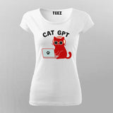 Cat GPT Women's T-Shirt – Purrfectly Programmed Humor