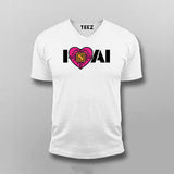 I Love AI Tech Circuit Heart T-Shirt for Men