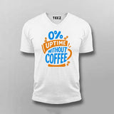 0% Uptime Without Coffee T-Shirt for Men – Funny Dev Fuel