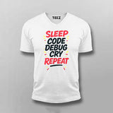 Sleep Code Debug Cry Repeat T-Shirt  For Men – Dev Cycle Essentials