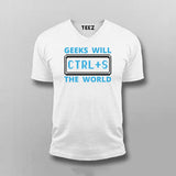 Geeks Will Ctrl+S The World T-Shirt For Men
