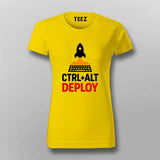 Ctrl Alt Deploy T-Shirt for Women – DevOps Rocket Launch
