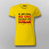 No One Scream Horror T-shirt For Women
