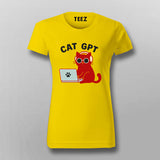 Cat GPT Women's T-Shirt – Purrfectly Programmed Humor
