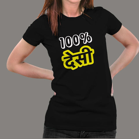 100 % Desi Women’s Hindi T-Shirt Online India