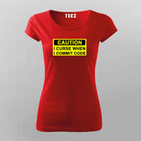 Caution I Curse When I Commit Code T-Shirt For Women