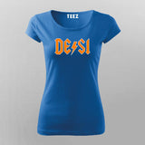 DESI Logo Round Neck  T-Shirt For Women