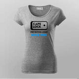 CAPS LOCK, Preventing login since 1980 funny tech t tshirt for Women
