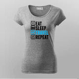 Eat Sleep Travel Repeat  T-shirt For Women