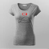 Low Battery Funny  T-Shirt For Women Online India 