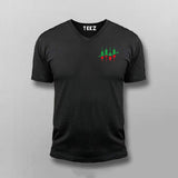 Candlestick Share Market Logo V-Neck  T-shirt For Men Online
