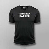 Cybersecurity Engineer Helpdesk Funny I Sniffed Your Packet V Neck T-Shirt