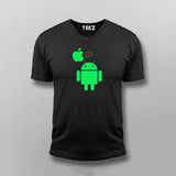 android apple V Neck T-shirt For Men