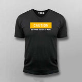 Caution Software Tester  At Work T-Shirt For Men