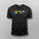 Microsoft Certified Trainer Logo V-neck T-shirt For Men Online India