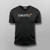 Uwuntu Logo V-Neck  T-shirt For Men Online Teez 