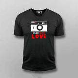 Click With Love V Neck T-Shirt For Men Online India