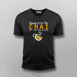 Beauty Is In The Chai of The beholder V Neck T-Shirt For Men Online India