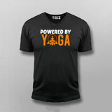 Powered By Yoga Funny Yoga V-Neck T-shirt For Men Online 