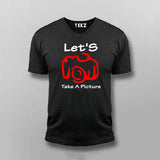 Let's Take A Picture V Neck  T-Shirt For Men Online India