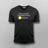 I Stay Young By Pretending To Enjoy Snapchat Funny T-shirt For Men