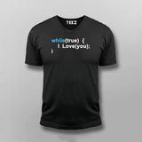 While (True) I Love You Programming V-Neck  T-shirt For Men Online India 