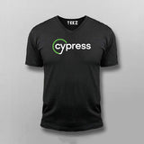 Cypress logo V Neck T-shirt For Men