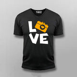 I Love Camera V Neck T-Shirt For Men Online India