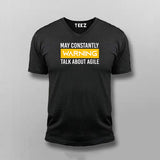 May Constantly Warning Talk About Agile V-Neck  T-shirt For Men Online