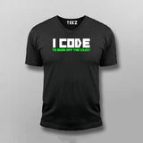 I Code To Burn Off The Crazy  V-Neck T- Shirt For Men Online